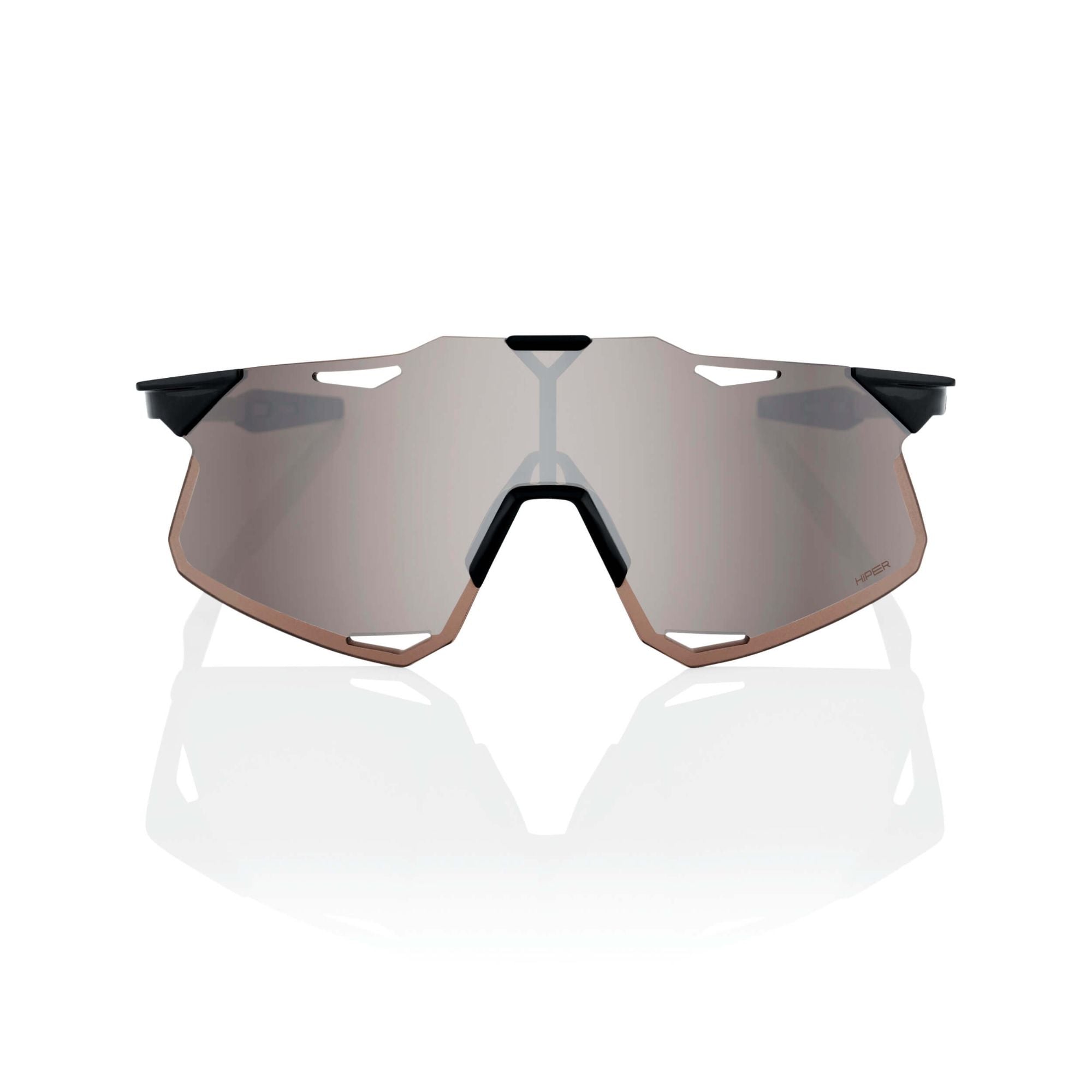 100% Hypercraft Glasses Gloss Black / HiPER Silver Mirror Lens - FREE UK Shipping, FREE 365 Day Returns | Moto Central