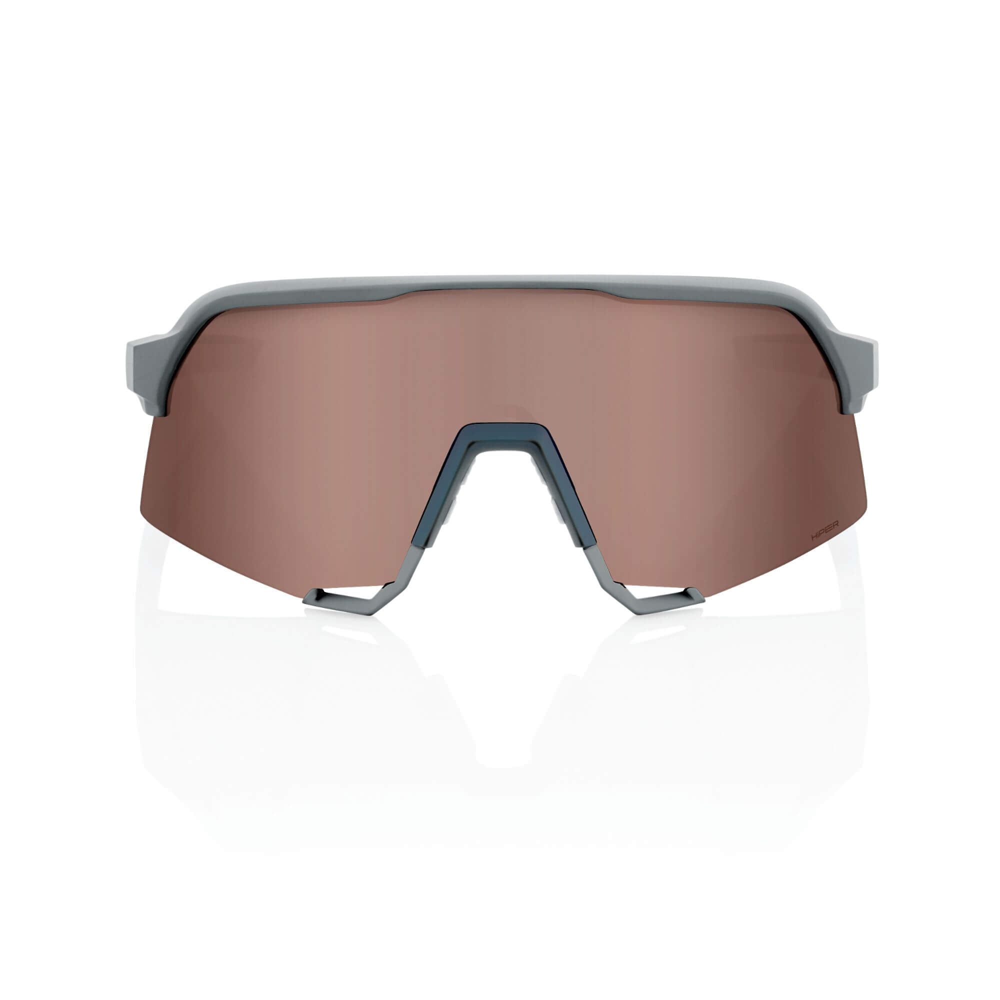 100% S3 Glasses Soft Tact Stone Grey / HiPER Crimson Silver Mirror Lens - FREE UK Shipping, FREE 365 Day Returns | Moto Central