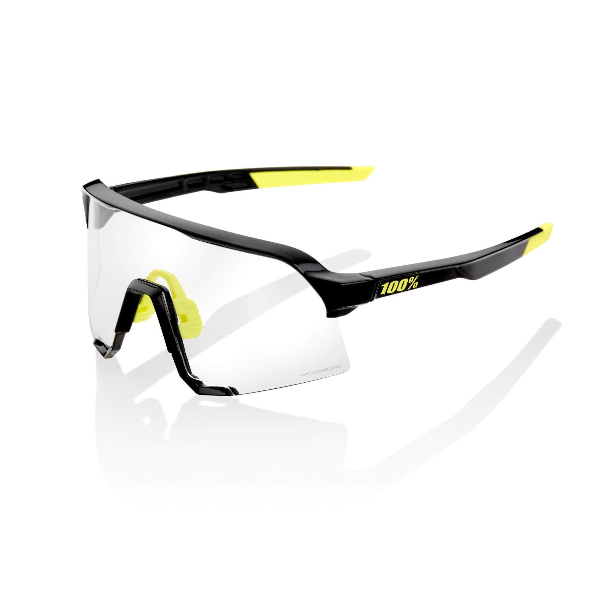 100% S3 Glasses Gloss Black / Photochromic Lens - FREE UK Shipping, FREE 365 Day Returns | Moto Central