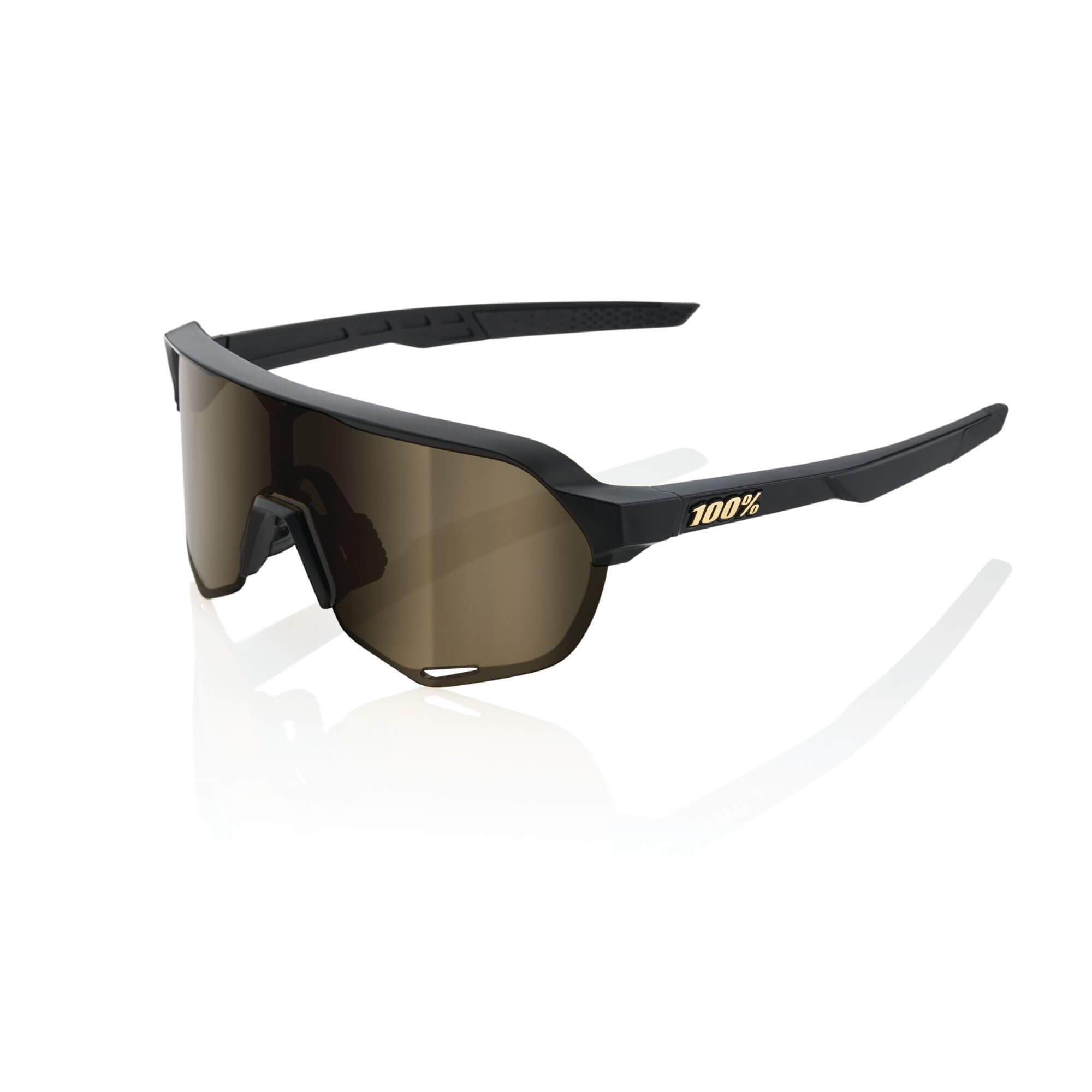 100% S2 Glasses Matt Black / Soft Gold Mirror Lens - FREE UK Shipping, FREE 365 Day Returns | Moto Central