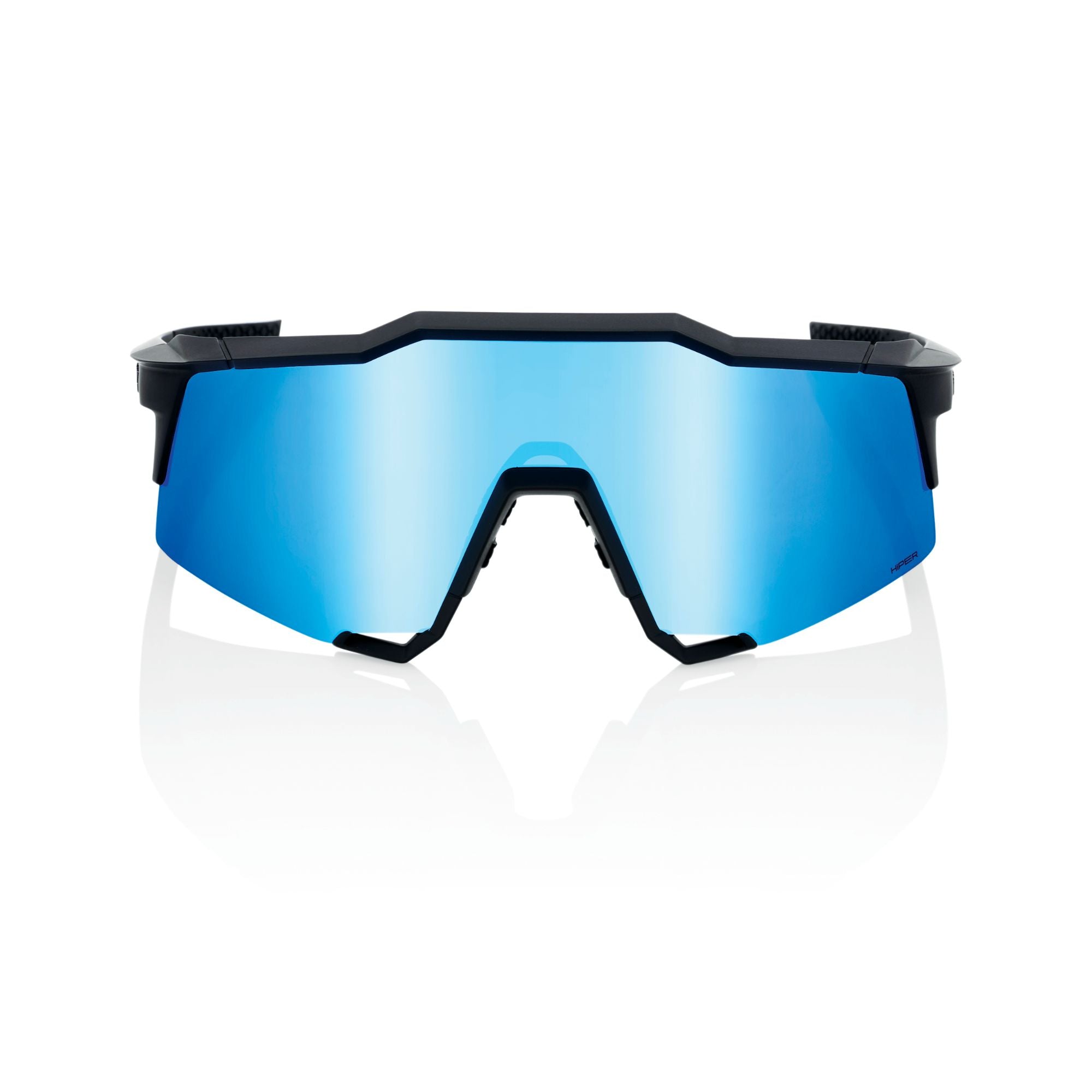 100% Speedcraft Glasses Matt Black / HiPER Blue Multilayer Mirror Lens - FREE UK Shipping, FREE 365 Day Returns | Moto Central