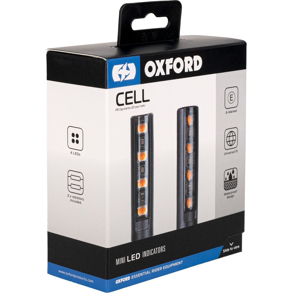 Oxford Cell Indicators Black With 2 Resistors - FREE UK Shipping, FREE 365 Day Returns | Moto Central