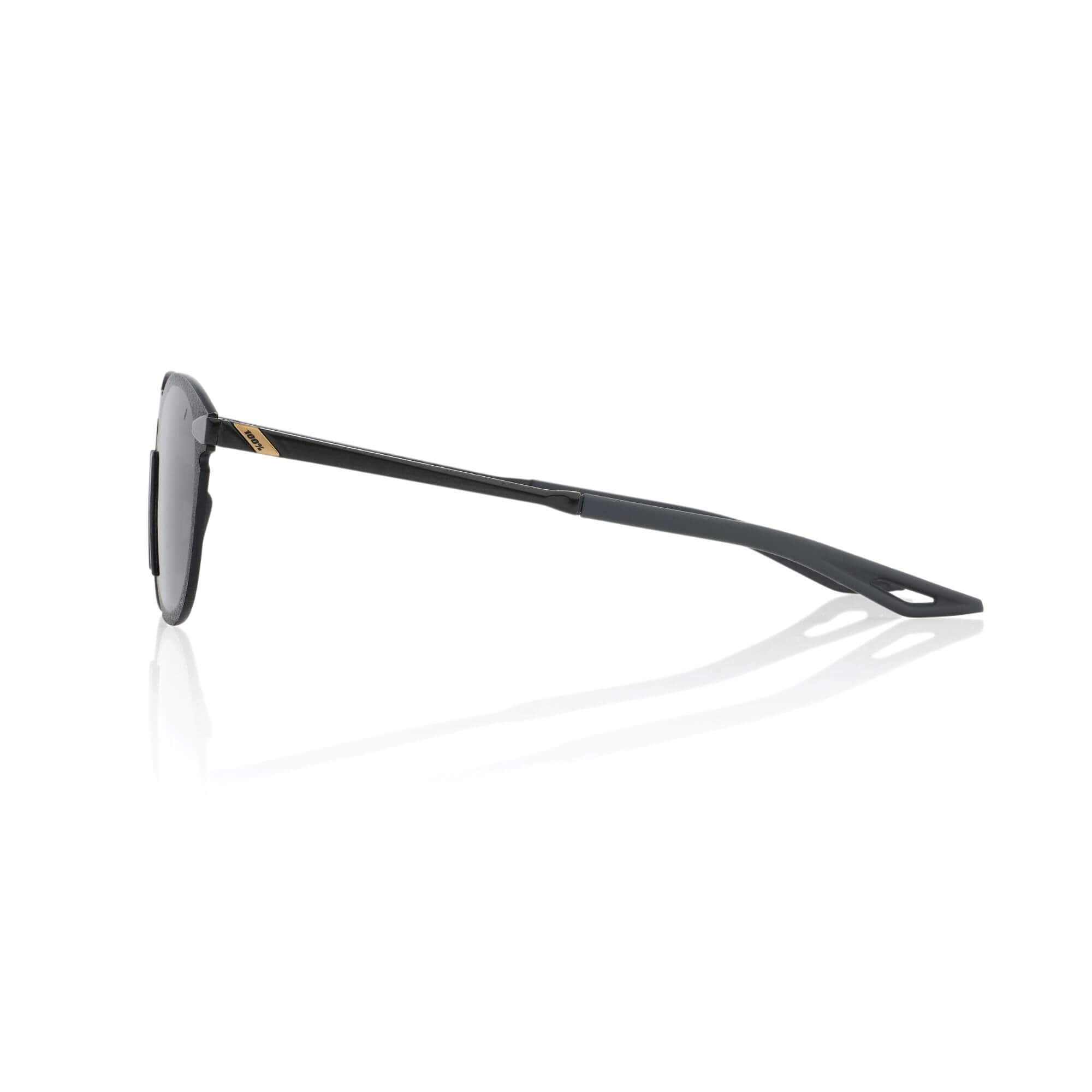 100% Legere Round Glasses Polished Black / Smoke Lens - FREE UK Shipping, FREE 365 Day Returns | Moto Central