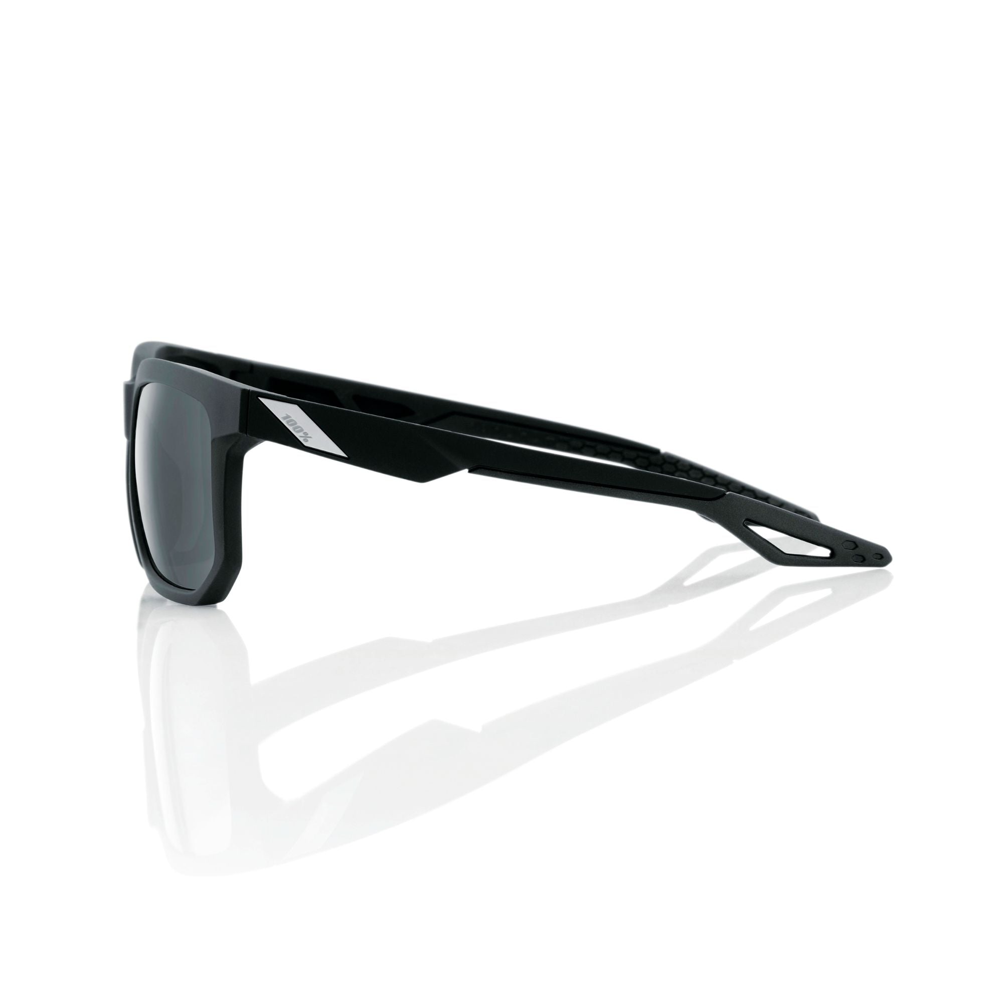 100% Centric Glasses Soft Tact Black / Grey PeakPolar Lens - FREE UK Shipping, FREE 365 Day Returns | Moto Central