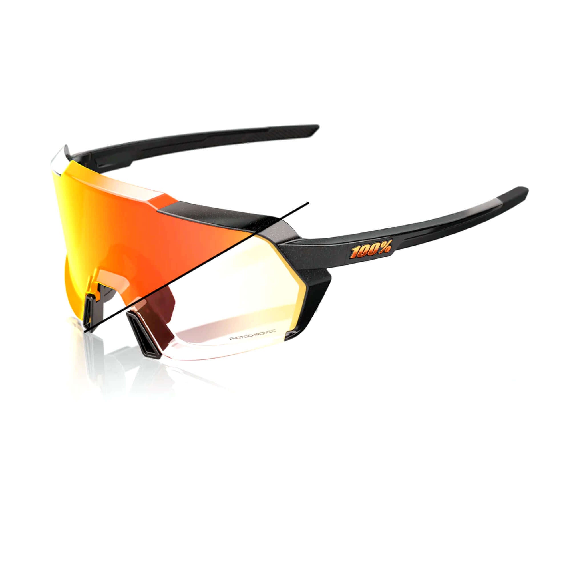 100% Korbin Glasses Gloss Metallic Black/Orange Flash Mirror Photochromic Lens - FREE UK Shipping, FREE 365 Day Returns | Moto Central