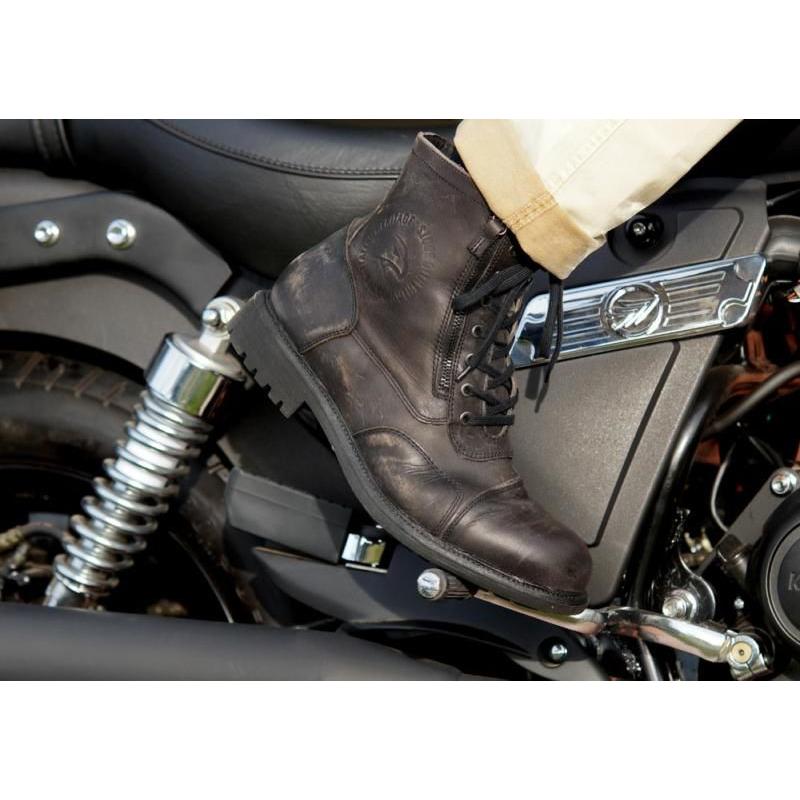 Falco Aviator Leather Boots Dark Brown