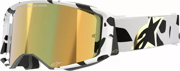 Alpinestars Supertech Corp Goggles White / Gold / Mirror Gold - FREE UK Shipping, FREE 365 Day Returns | Moto Central