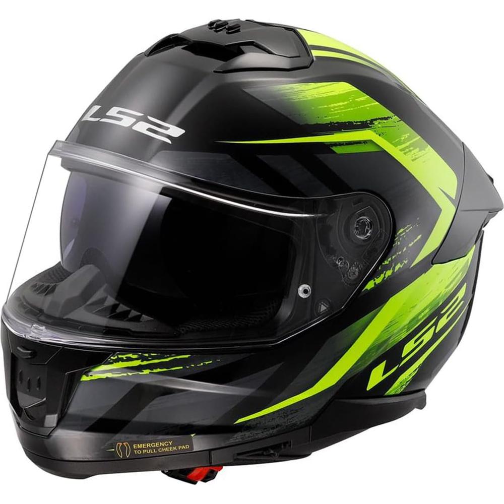 LS2 FF808 Stream 2 ECE 22.06 Full Face Helmet Fury Black / Hi-Viz Yellow  - FREE UK Shipping, FREE 365 Day Returns | Moto Central