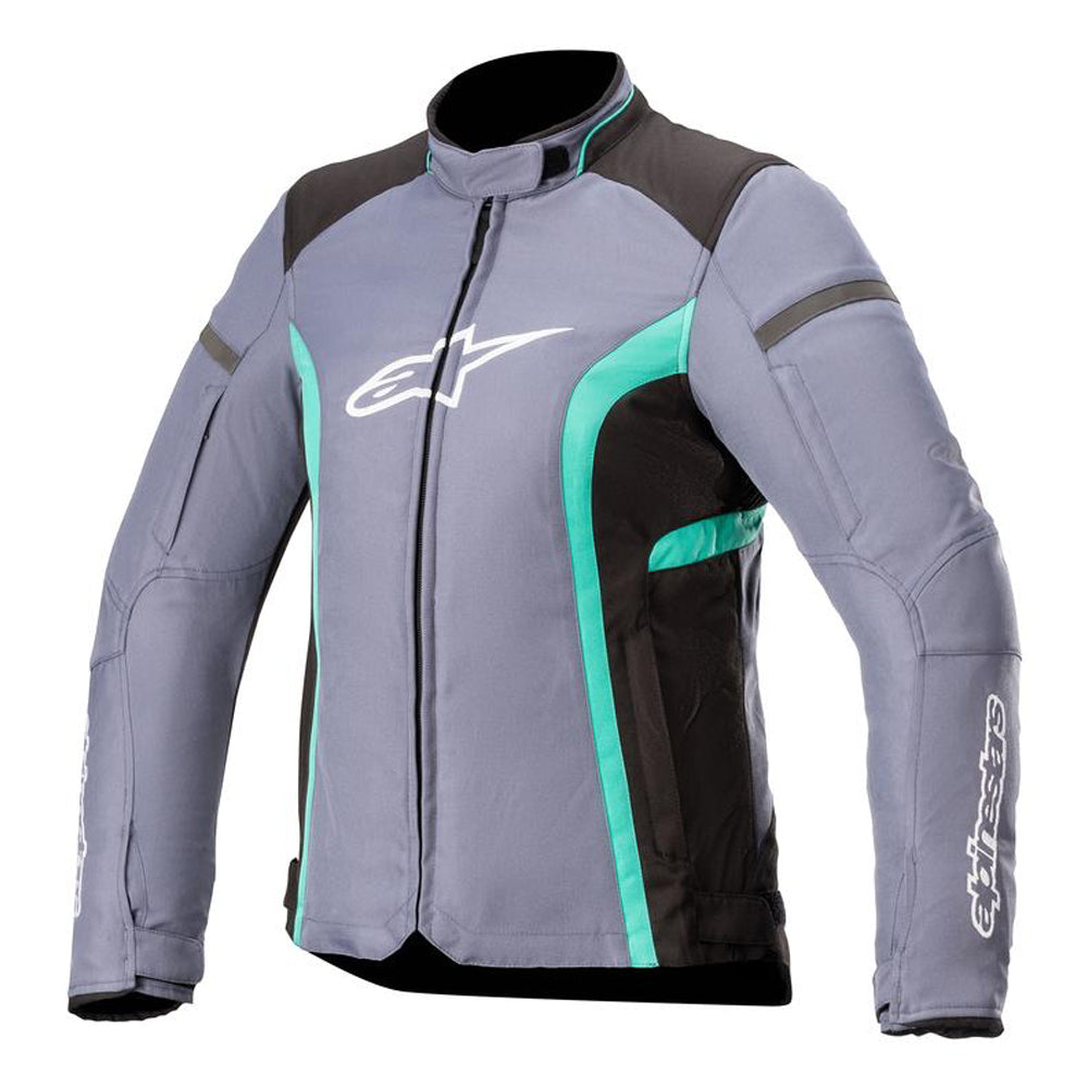 Alpinestars Stella T-Kira V2 Waterproof Ladies Textile Jacket Slate / Peacock Green