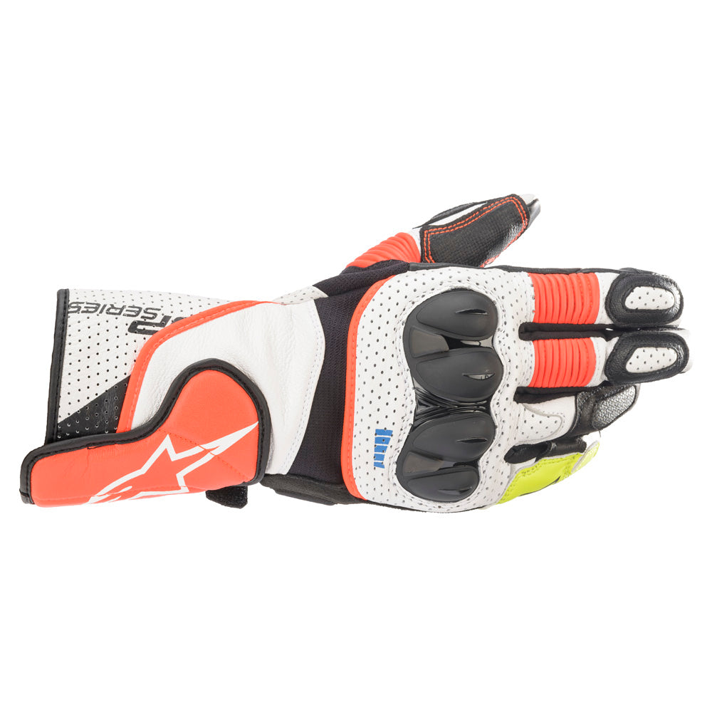 Alpinestars SP-2 V3 Leather Gloves White / Fluo Red / Black