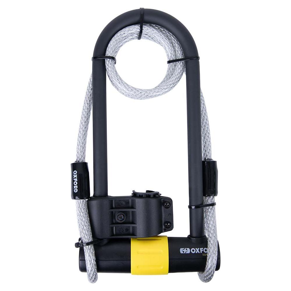 Oxford Magnum Duo U-Lock With Bracket & Cable Black / Yellow - 170 x 315mm