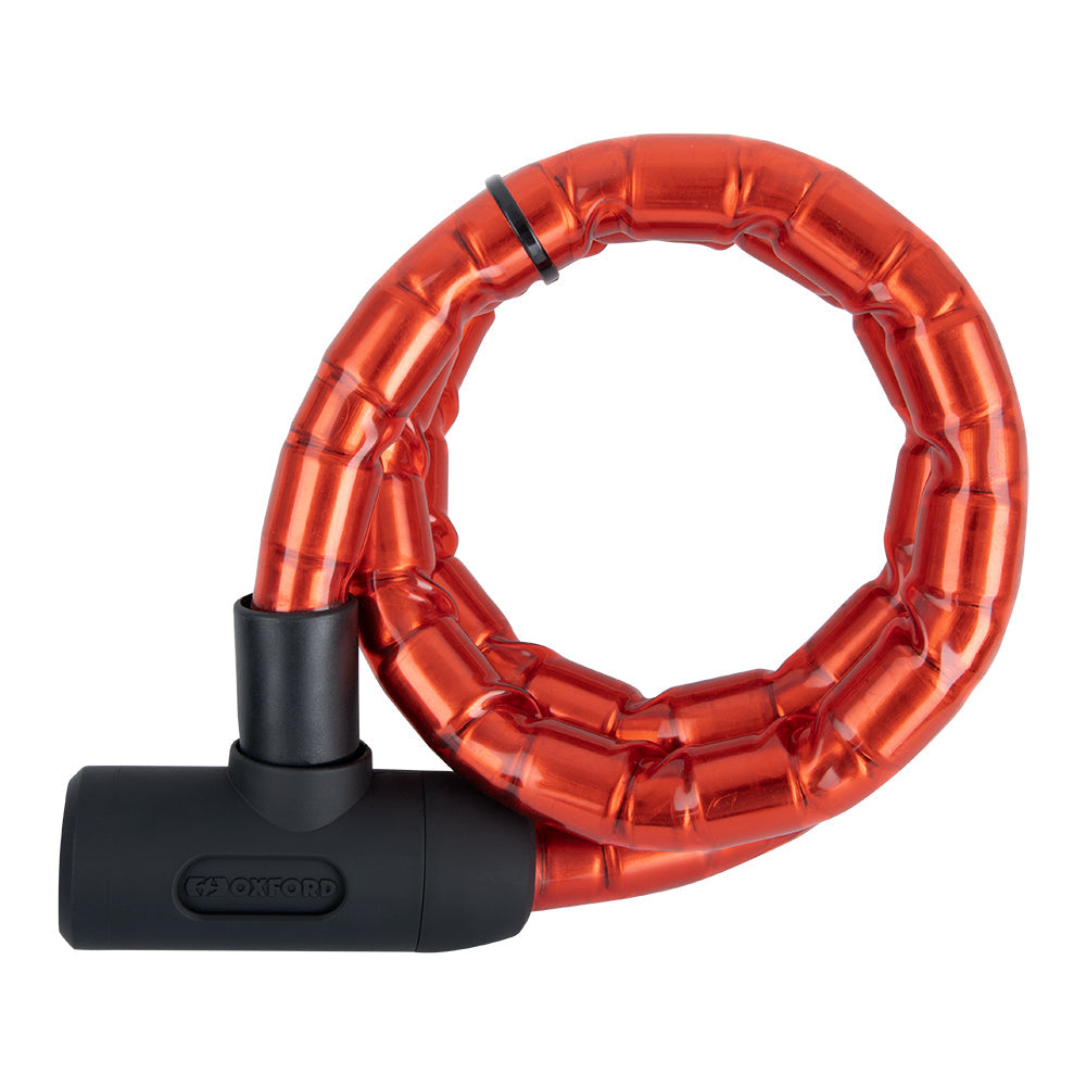 Oxford Barrier Armoured Cable Lock Red - 1.4m x 25mm