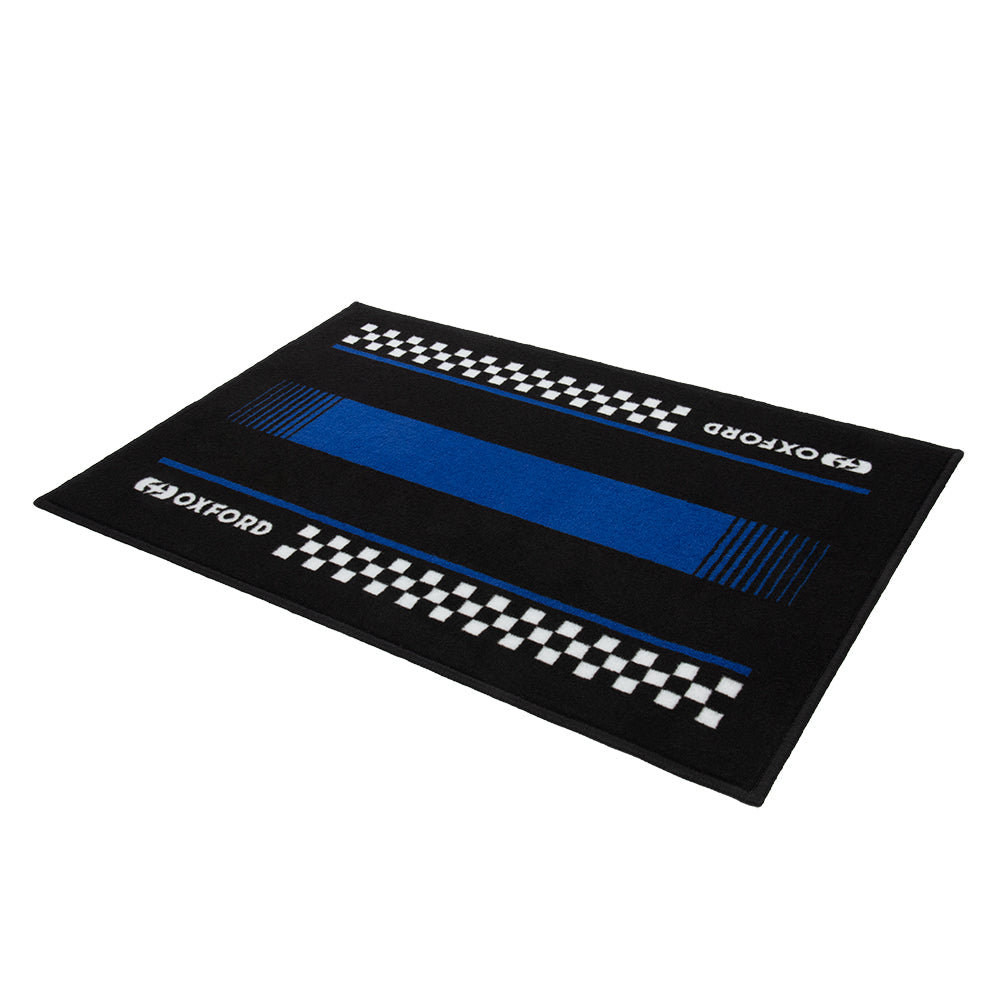 Oxford Garage Door Mat Pitlane Yama Blue / Black - 90 x 60cm