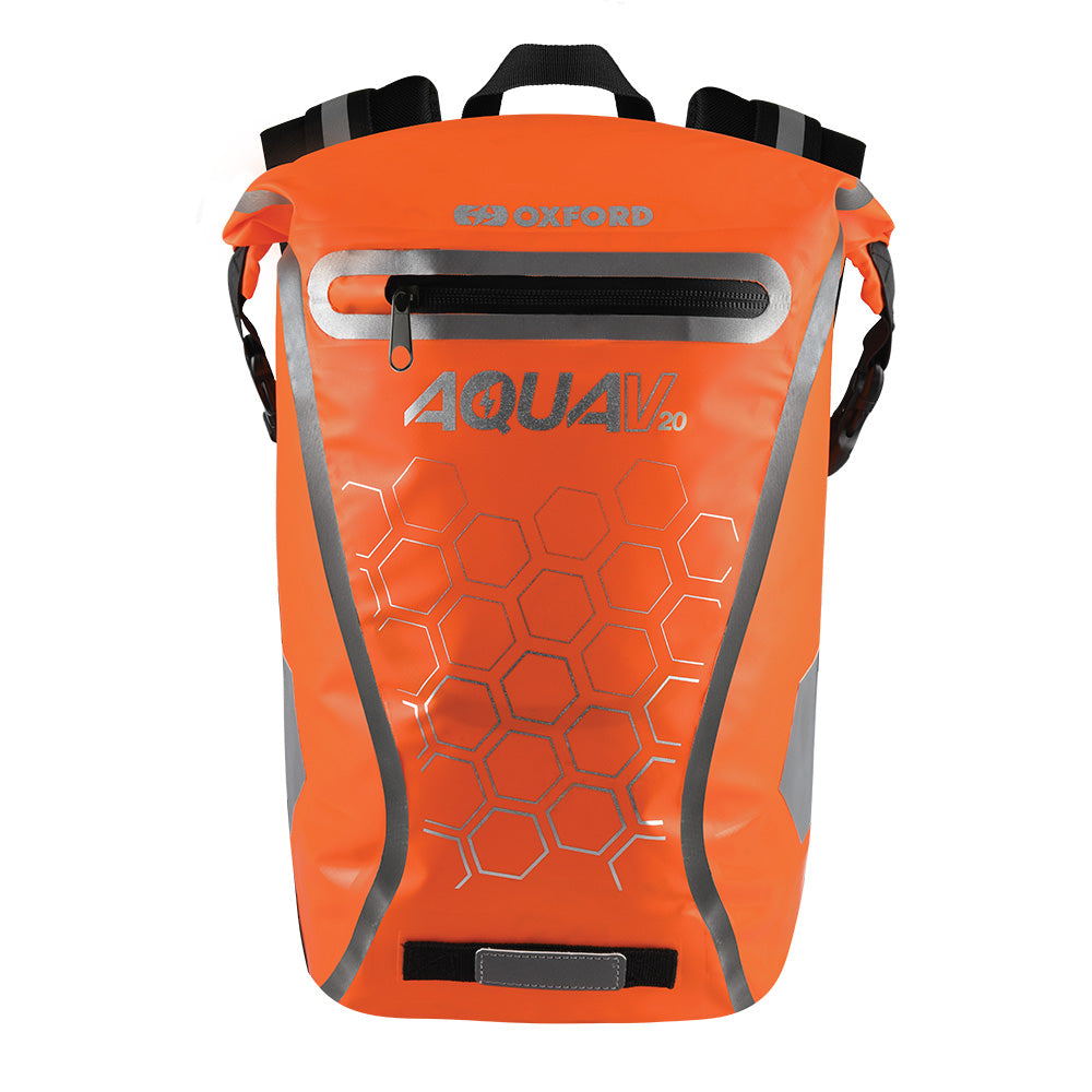 Oxford Aqua V20 Waterproof Backpack Orange - 20 Litres - FREE UK Shipping, FREE 365 Day Returns | Moto Central