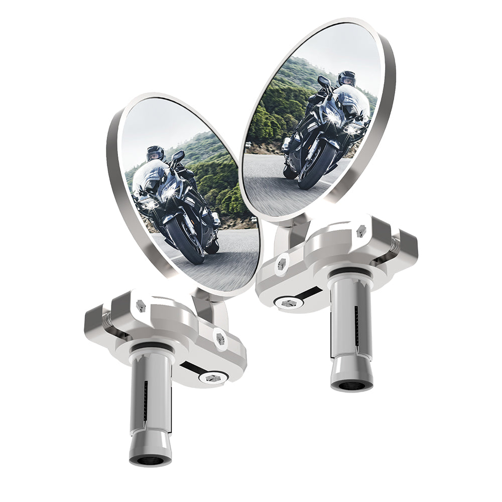 Oxford Bar End Mirrors Set Silver