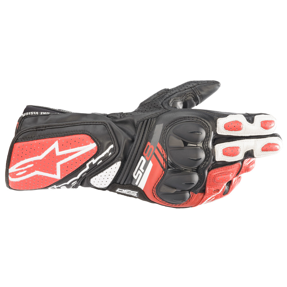 Alpinestars SP-8 V3 Leather Gloves Black / White / Red