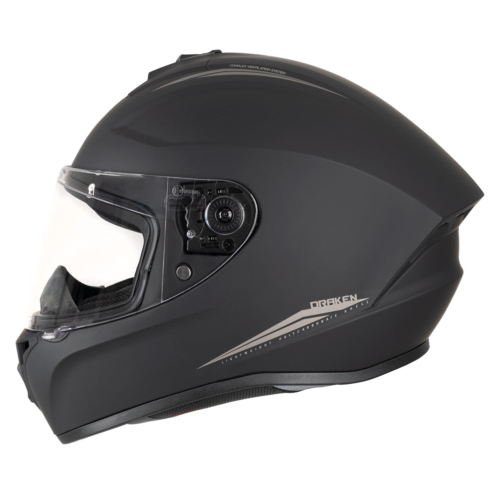 MT Draken ECE 22.06 Full Face Helmet Matt Black