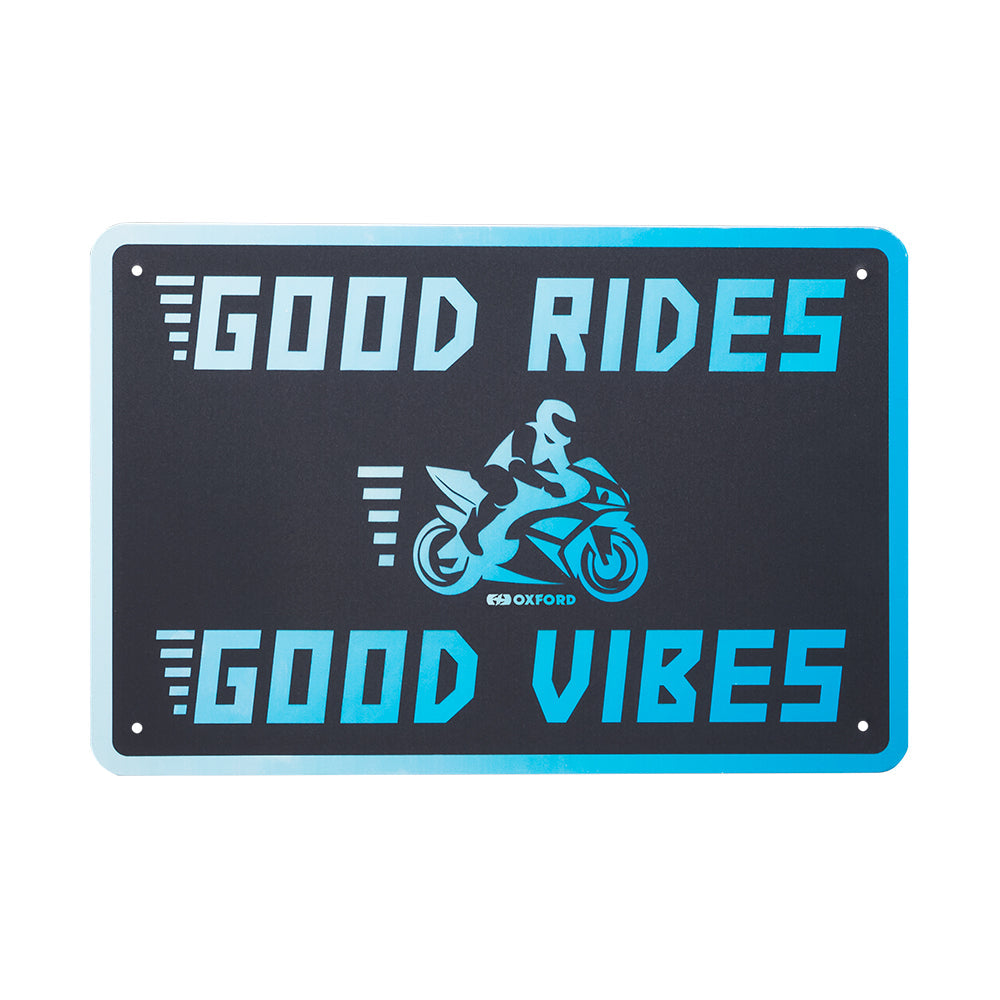 Oxford Good Vibes Garage Metal Sign - 30cm x 20cm x 0.25mm