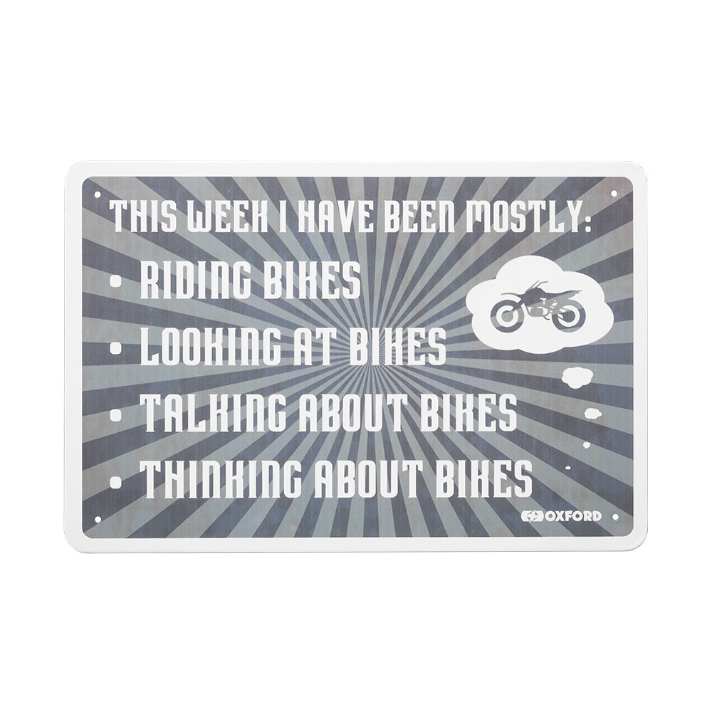 Oxford This Week Garage Metal Sign - 30cm x 20cm x 0.25mm