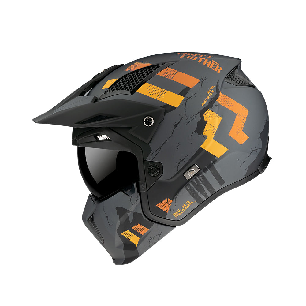 MT Streetfighter Skull A12 Adventure Helmet Matt Grey