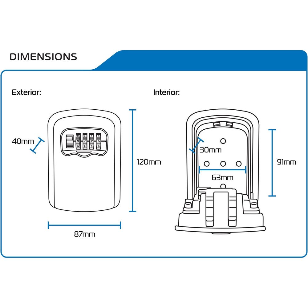 Oxford Key Safe Black - 87 x 120 x 40mm - FREE UK Shipping, FREE 365 Day Returns | Moto Central