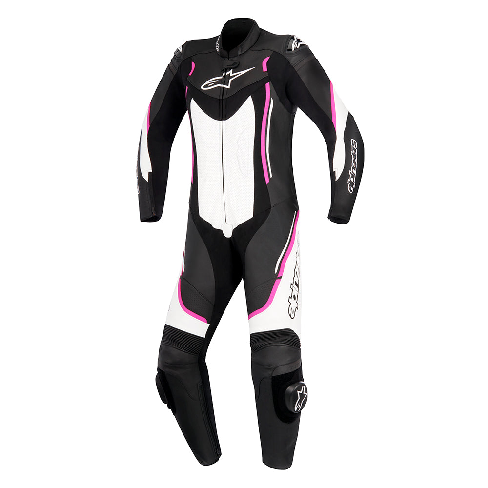 Alpinestars Motegi V2 Stella One Piece Ladies Leather Suit Black / White / Fuchsia