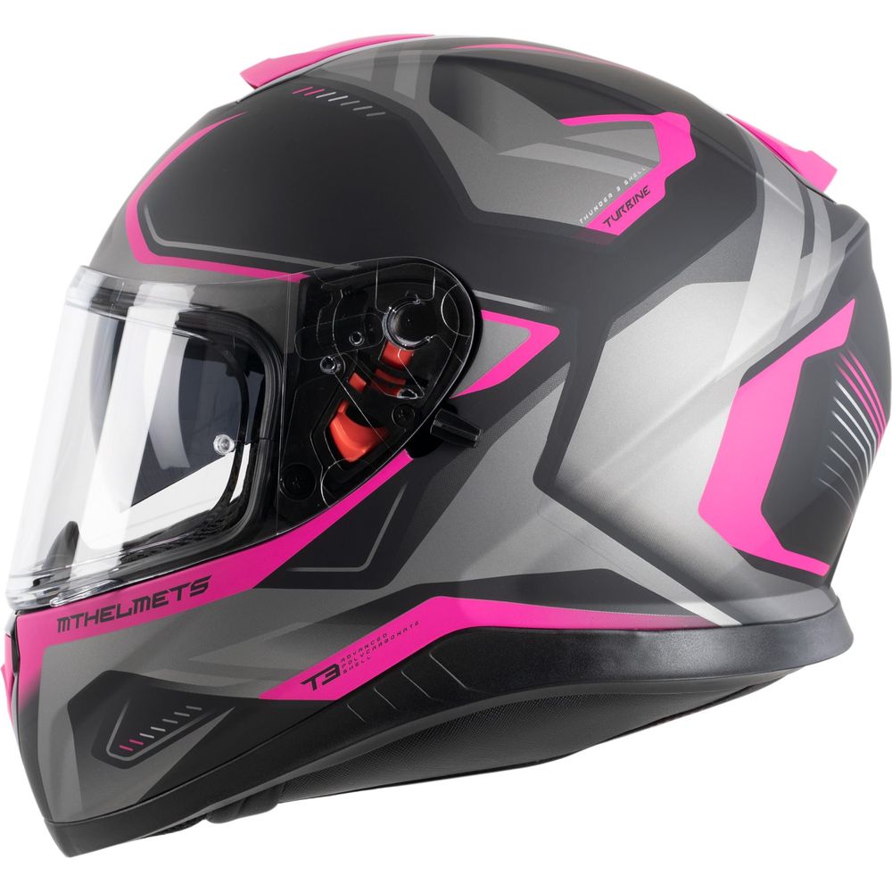 MT Thunder 3 Turbine C8 Full Face Helmet Matt Pink