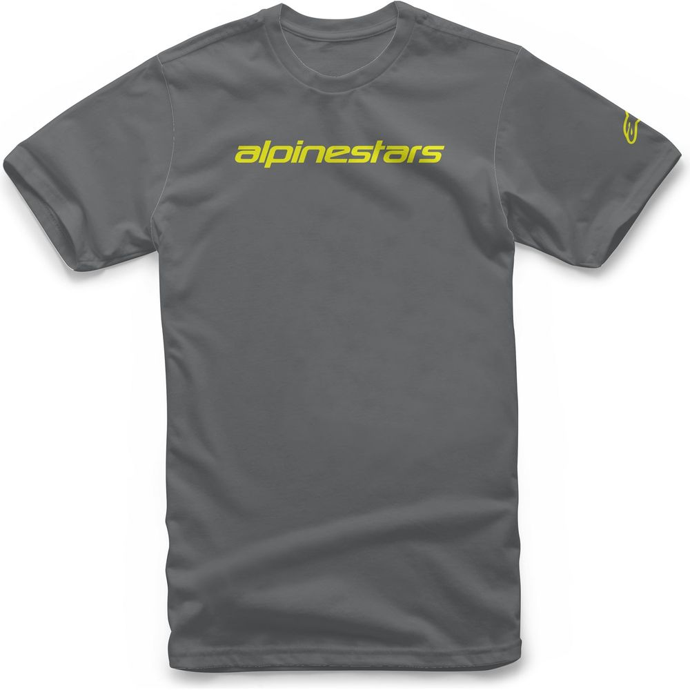 Alpinestars Linear Wordmark Tee Charcoal / Fluo Yellow