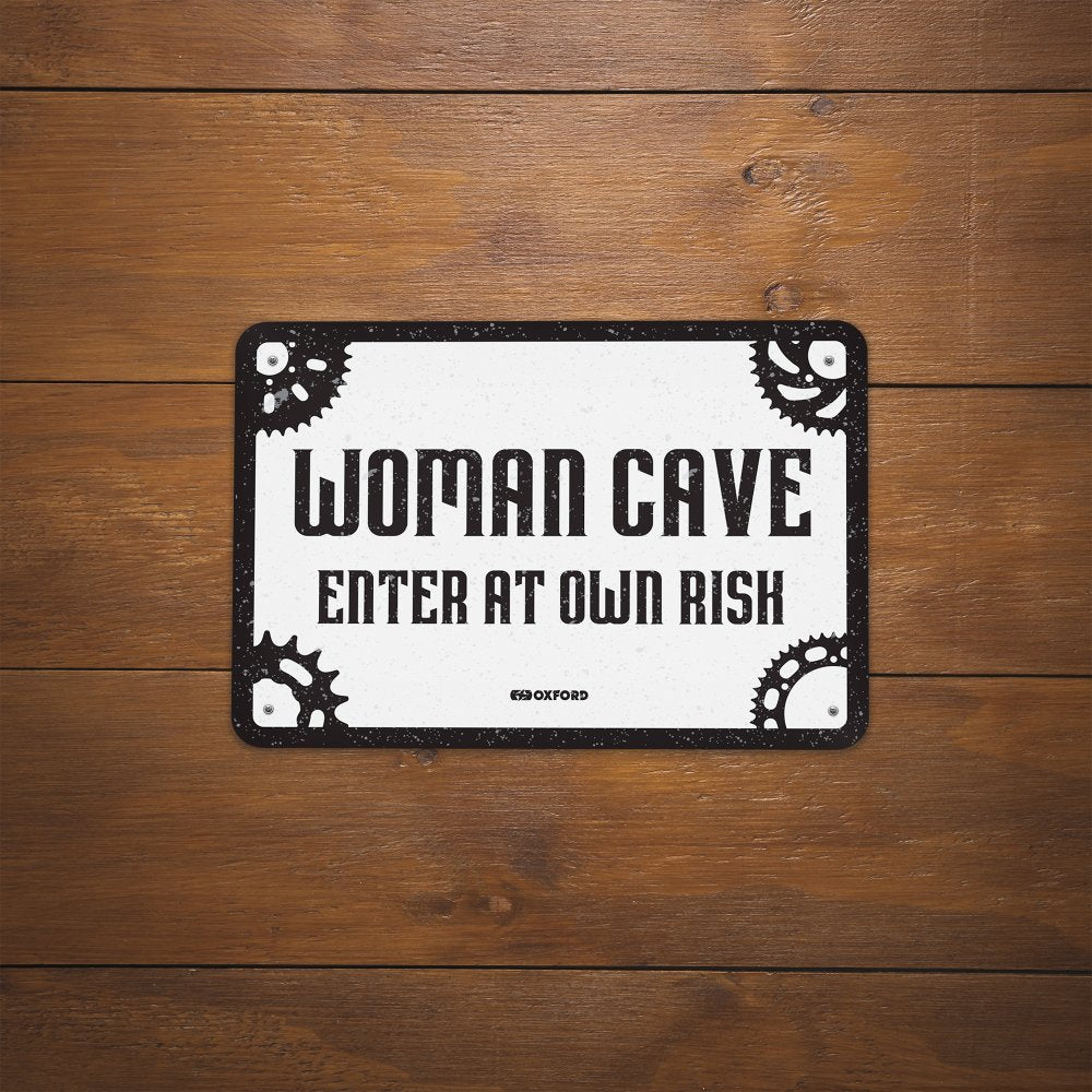 Oxford Woman Cave Garage Metal Sign - 30cm x 20cm x 0.25mm