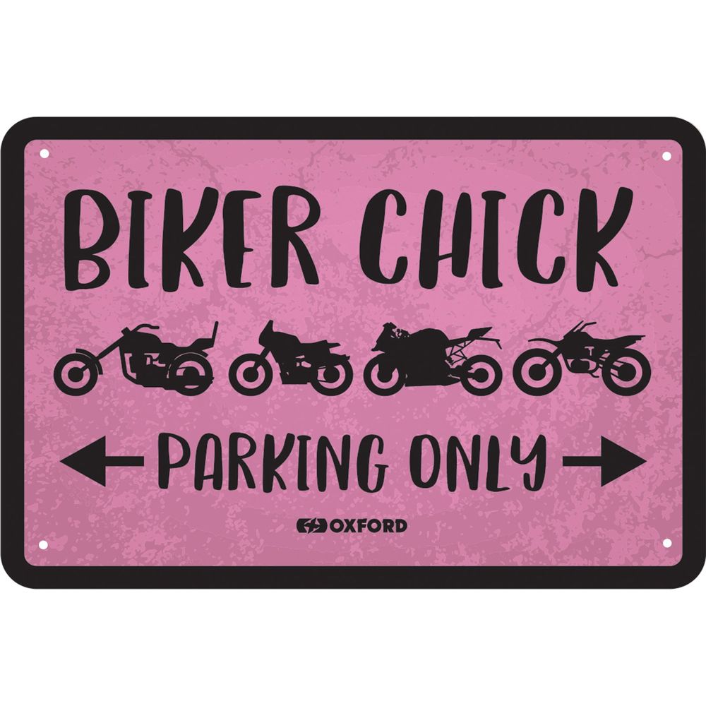 Oxford Biker Chick Garage Metal Sign - 30cm x 20cm x 0.25mm