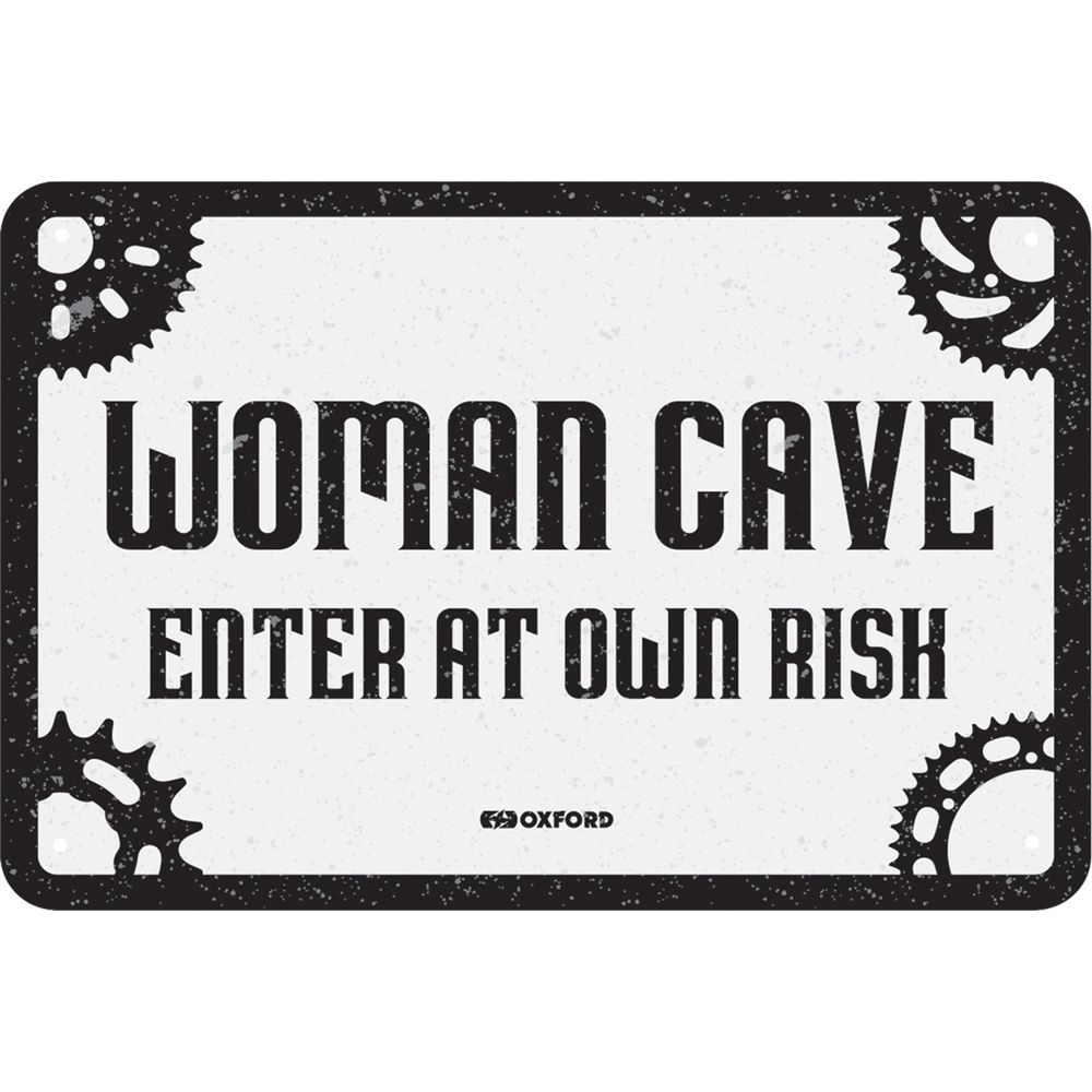 Oxford Woman Cave Garage Metal Sign - 30cm x 20cm x 0.25mm