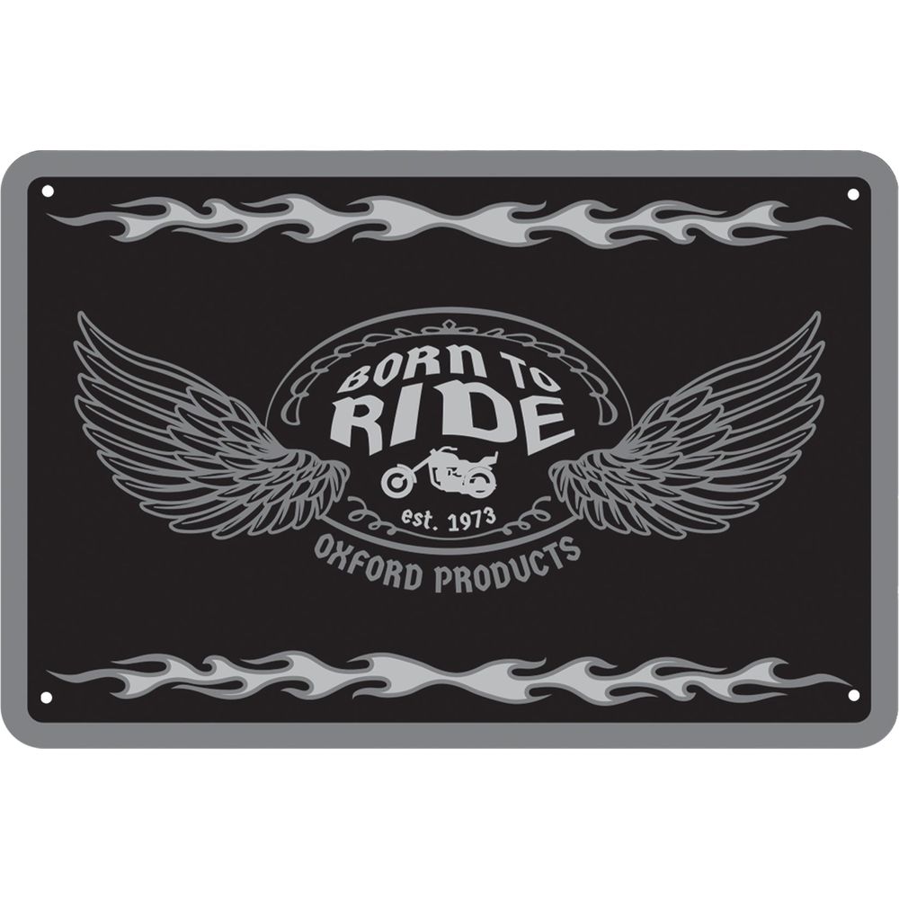 Oxford Born To Ride Garage Metal Sign - 30cm x 20cm x 0.25mm