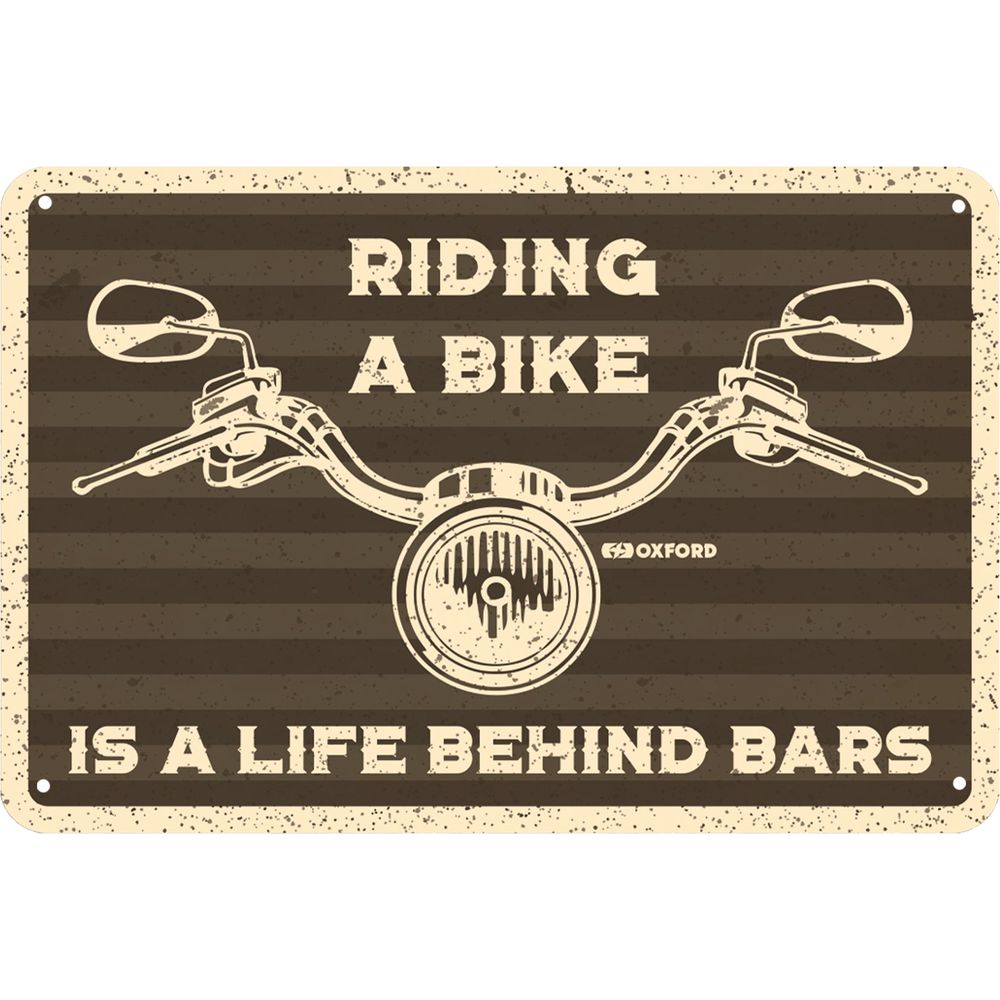 Oxford Riding A Bike Garage Metal Sign - 30cm x 20cm x 0.25mm