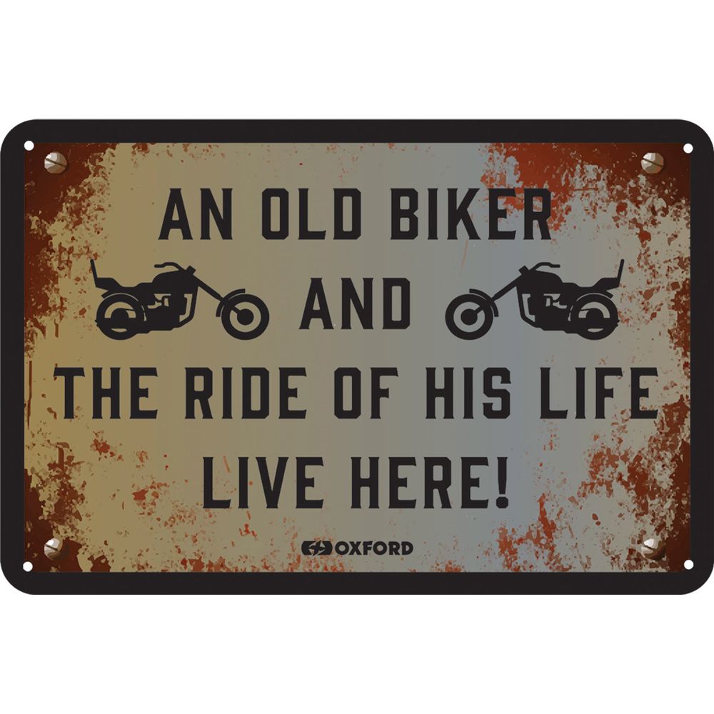 Oxford The Ride Of His Life Live Here Garage Metal Sign - 30cm x 20cm x 0.25mm