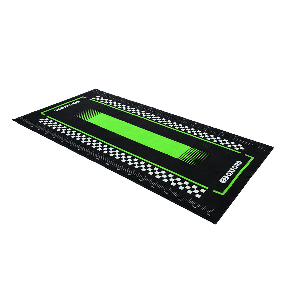 Oxford Pitlane Workshop Mat Green / Black - 200 x 100cm