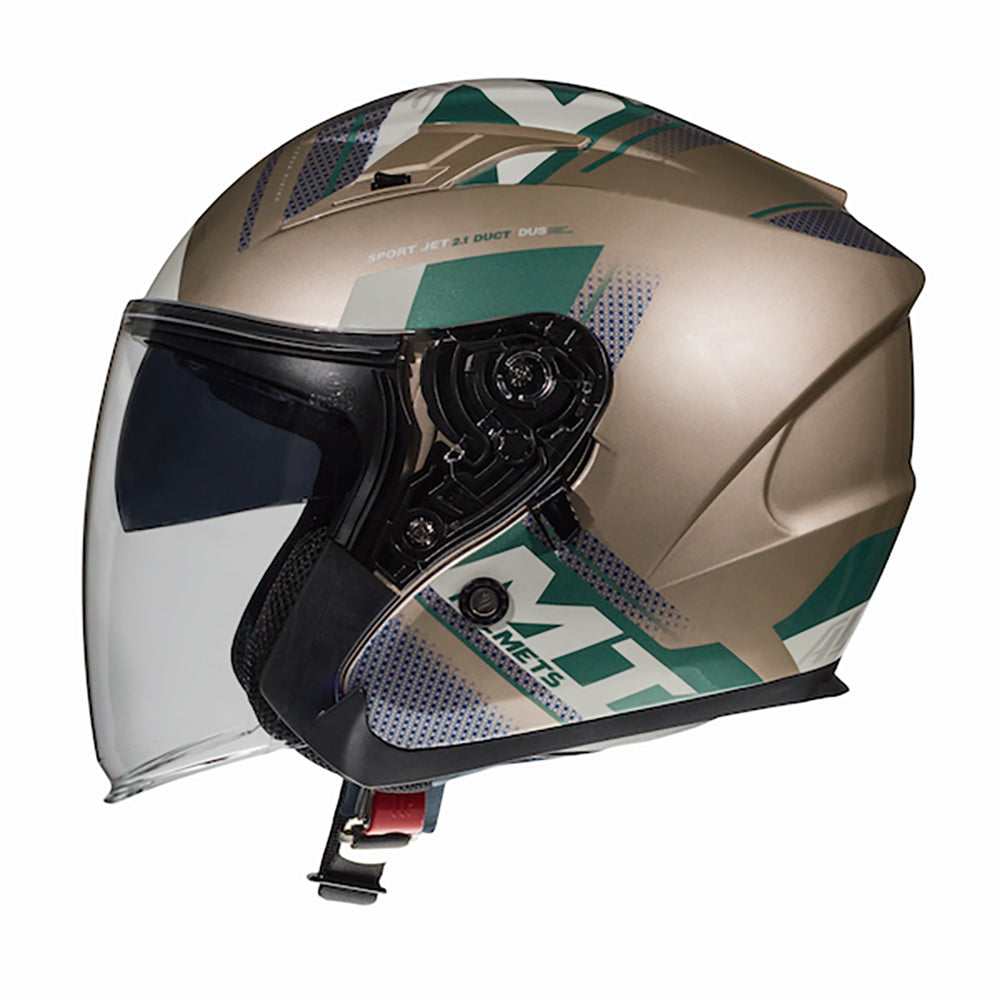 MT Avenue Sideway Open Face Helmet Gold / Green