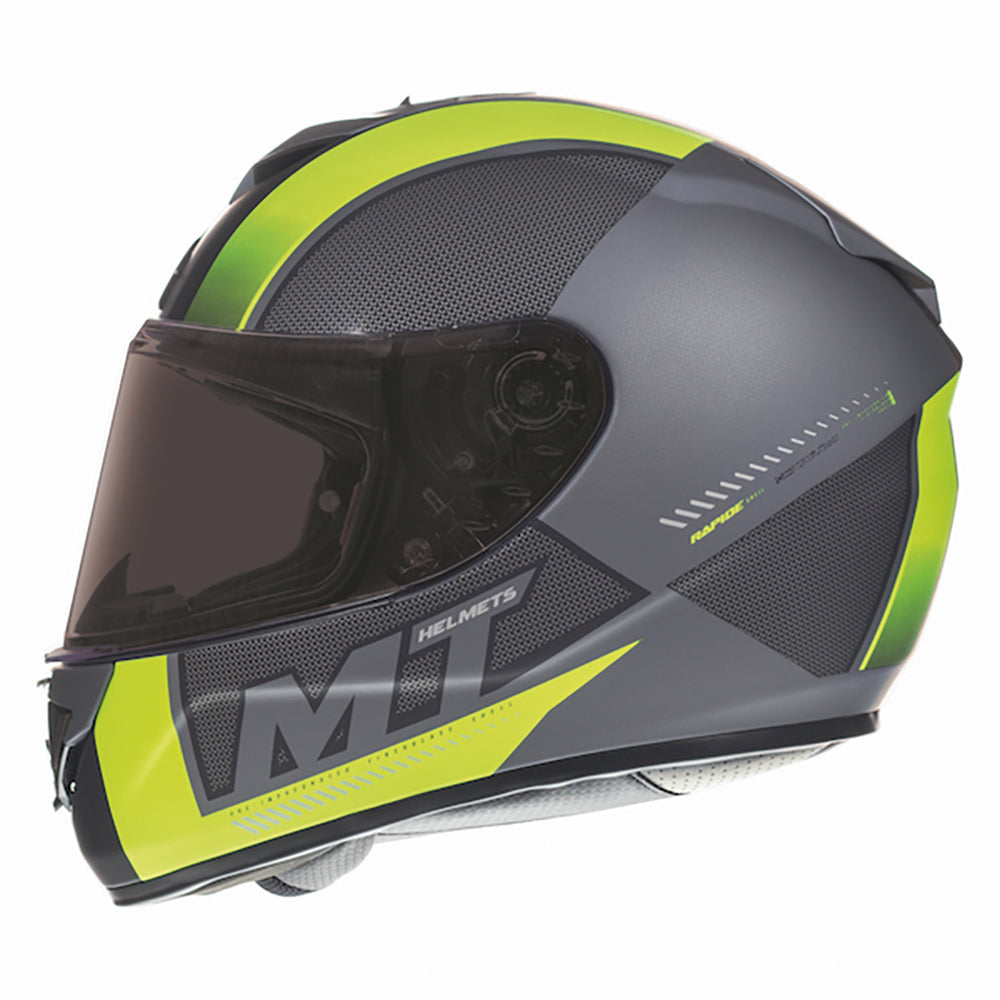 MT Rapide Overtake Full Face Helmet Matt Black / Fluo Yellow