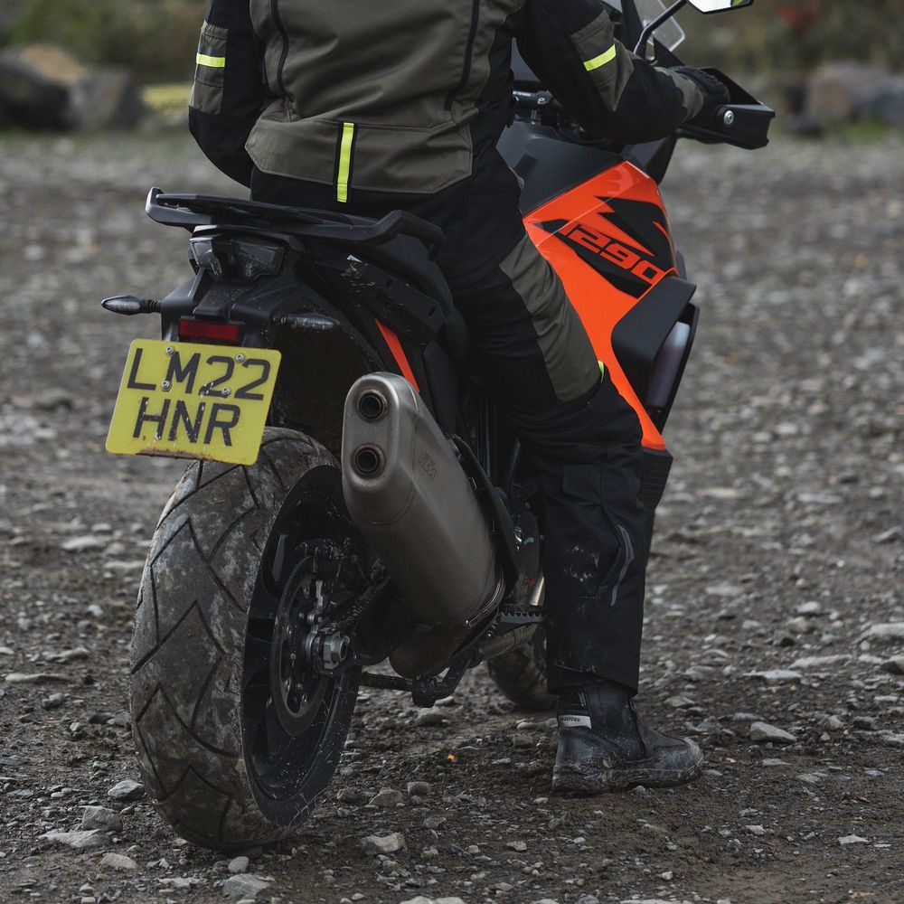 Oxford Rockland Textile Trouser Khaki / Black / Fluo Yellow  - FREE UK Shipping, FREE 365 Day Returns | Moto Central