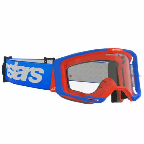 Alpinestars Vision 8 Wordmark Goggles Blue / Orange / Clear - FREE UK Shipping, FREE 365 Day Returns | Moto Central