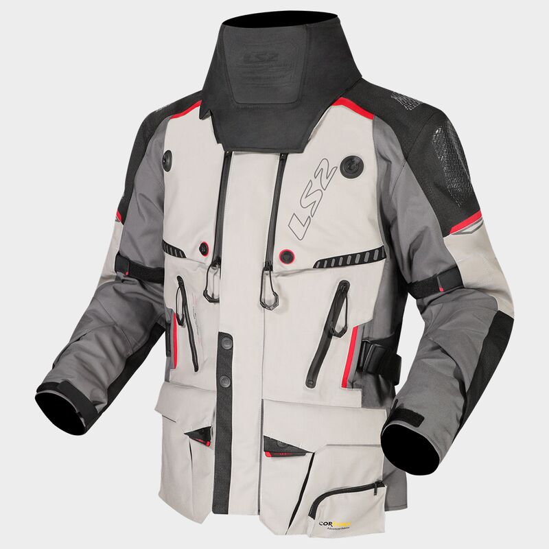 LS2 Apollo Textile Jacket Grey / Black / Red