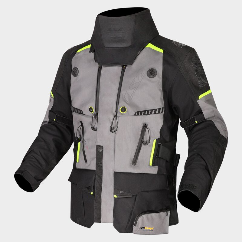 LS2 Apollo Textile Jacket Black / Dark Grey / Hi-Vis Yellow