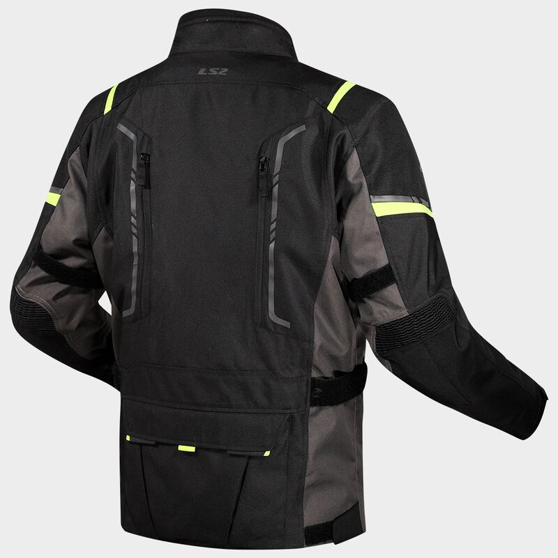 LS2 Narvik Ladies Jacket Grey / Black / Hi-Viz Yellow  - FREE UK Delivery - Moto Central