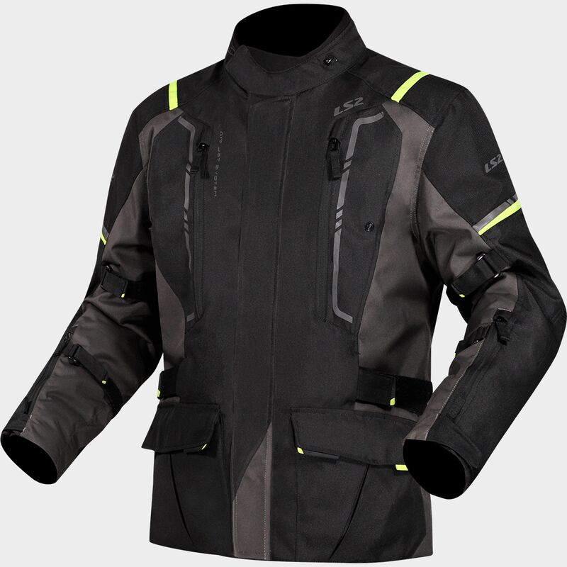 LS2 Narvik Ladies Jacket Grey / Black / Hi-Viz Yellow