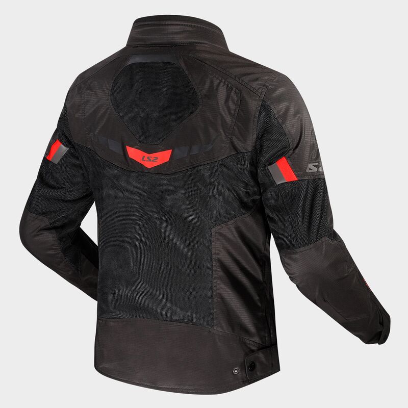 LS2 Garda Air Textile Jacket Black / Red  - FREE UK Delivery - Moto Central