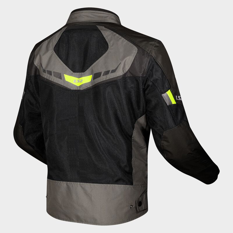 LS2 Garda Air Textile Jacket Green / Black / Hi-Viz Yellow  - FREE UK Delivery - Moto Central