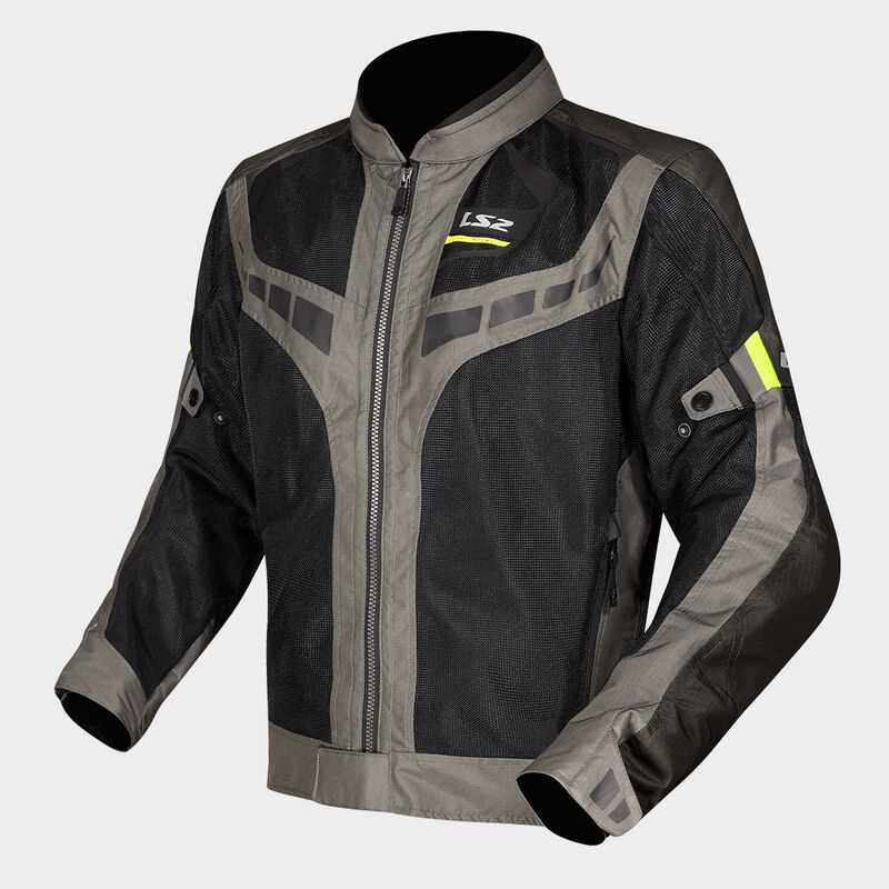 LS2 Garda Air Textile Jacket Green / Black / Hi-Viz Yellow