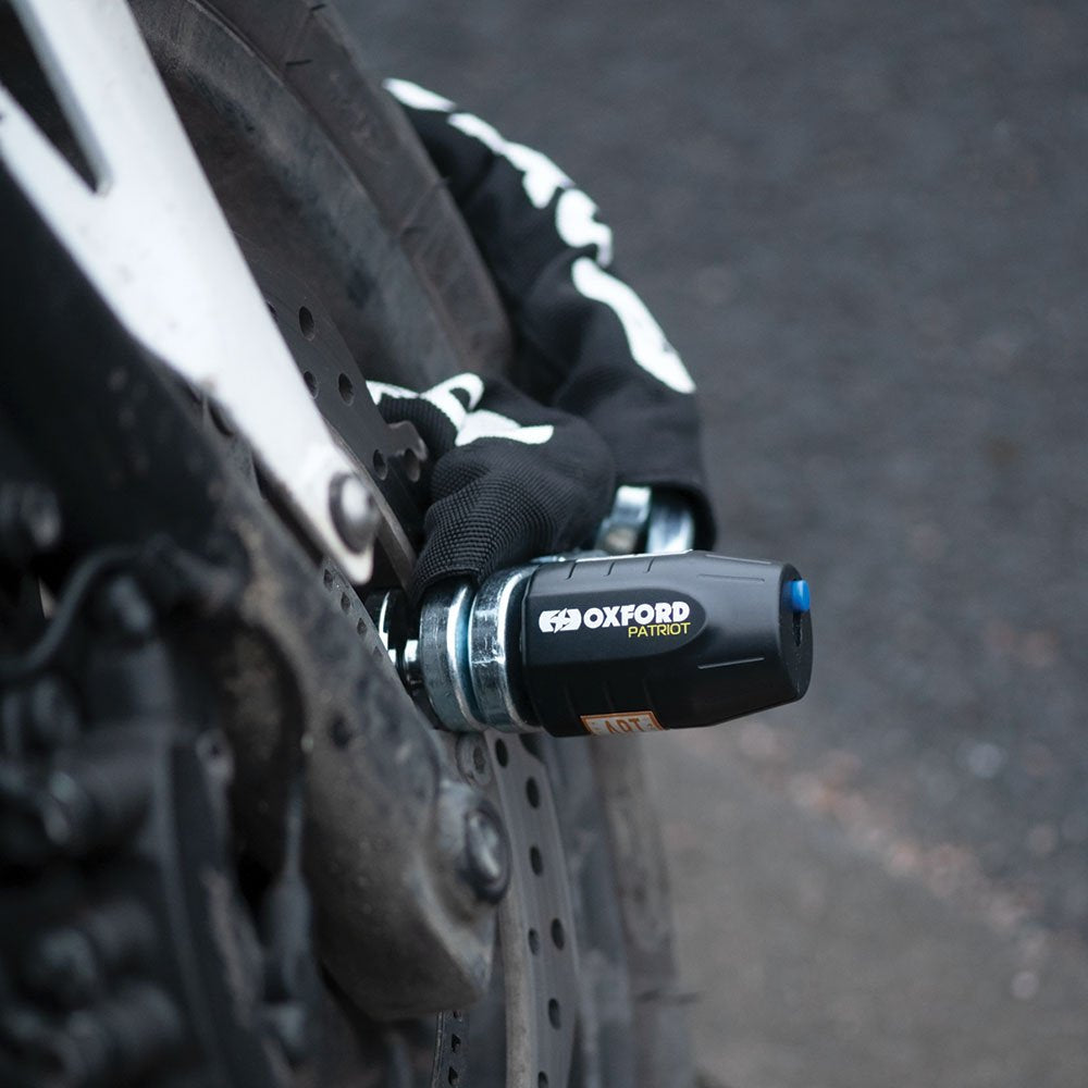 Oxford Patriot Chain Lock Black - FREE UK Shipping, FREE 365 Day Returns | Moto Central