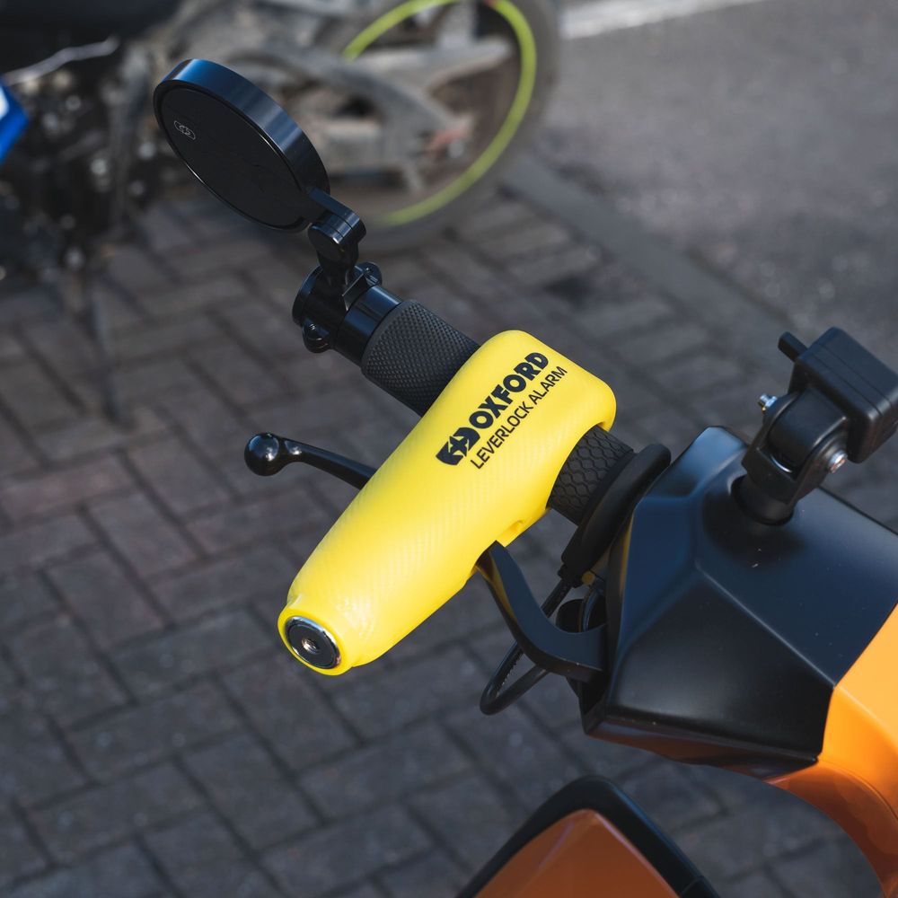 Oxford Alarm Lever Lock Yellow - FREE UK Shipping, FREE 365 Day Returns | Moto Central