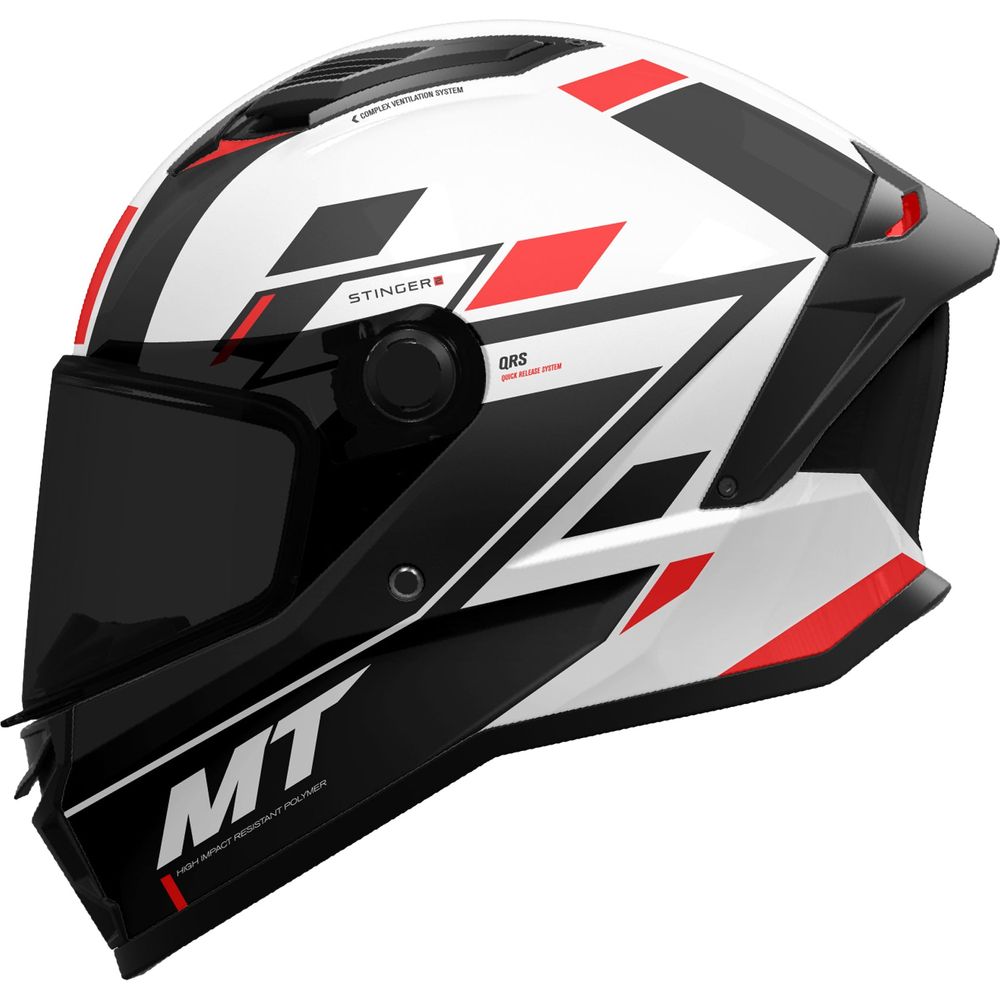 MT Stinger 2 Zivze A5 Full Face Helmet Gloss Black / White / Red