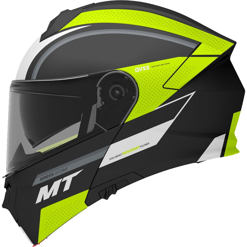 MT Genesis SV Cave A3 Flip-Up Helmet Matt Black / Fluo Yellow